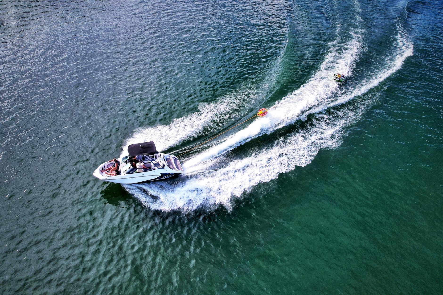motorboat on sea coast